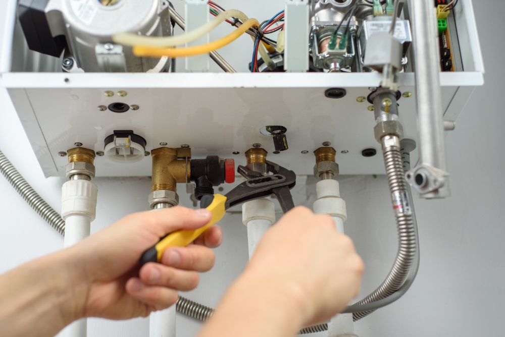 Working on plumbing connections