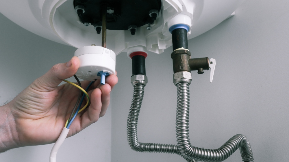 Hand connecting water heater wires